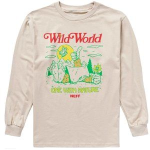 Mens NEFF "Wild World One with Nature" Long Sleeve Cotton T-shirt Size S Med NWT